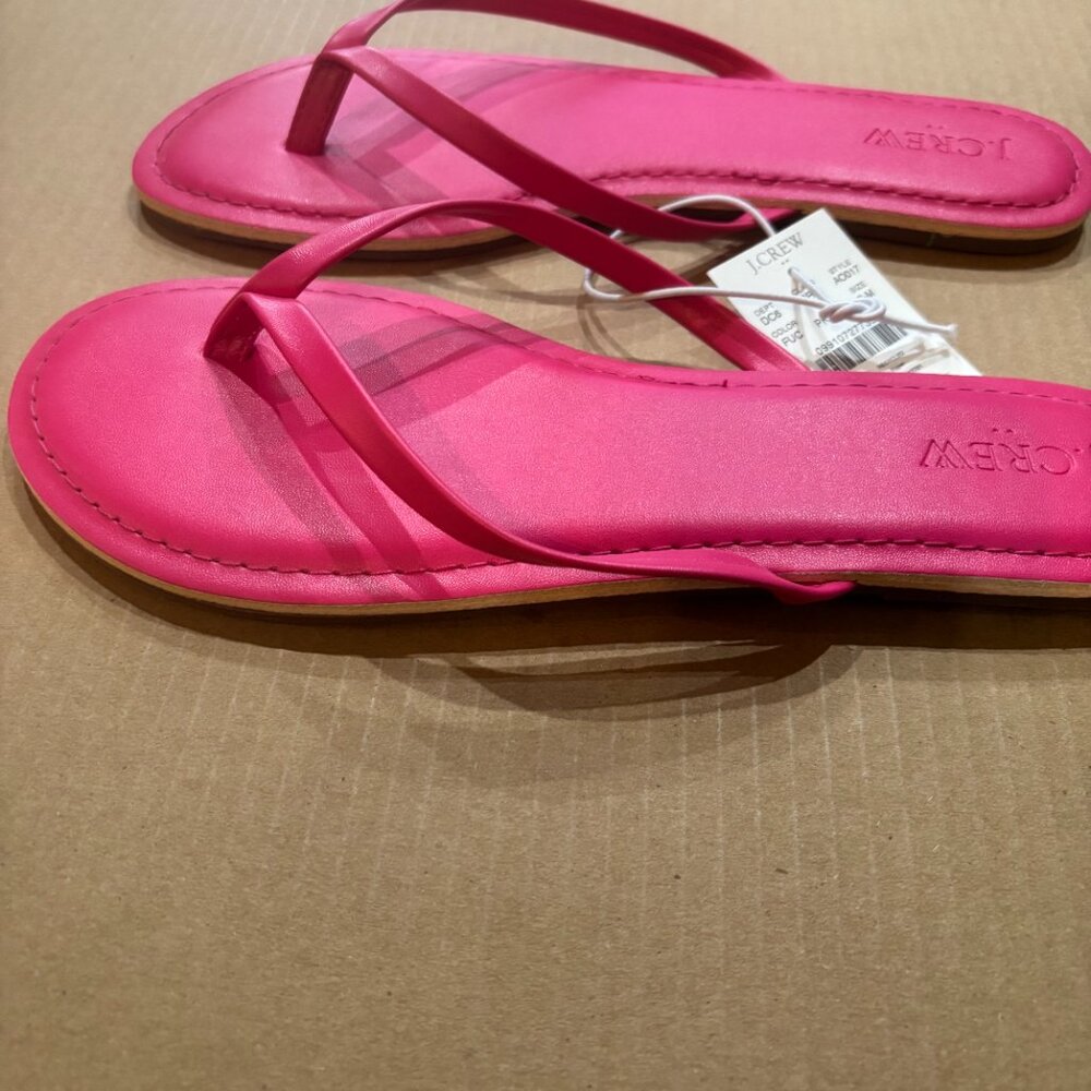 J. Crew SZ: 9M Fuscia Pink Easy Summer Flip Flops - Picture 12 of 13